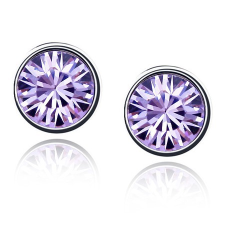 Náušnice Swarovski Elements Luxury pecky světle fialové